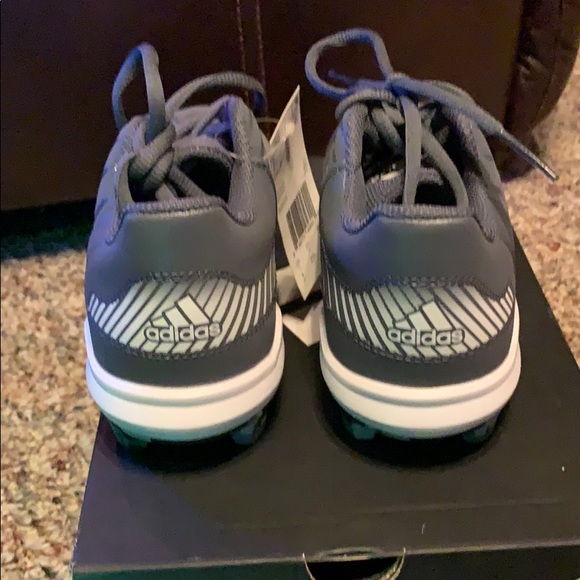 New adidas Icon MD Youth Baseball Cleats Gray 4 - Picture 2 of 4